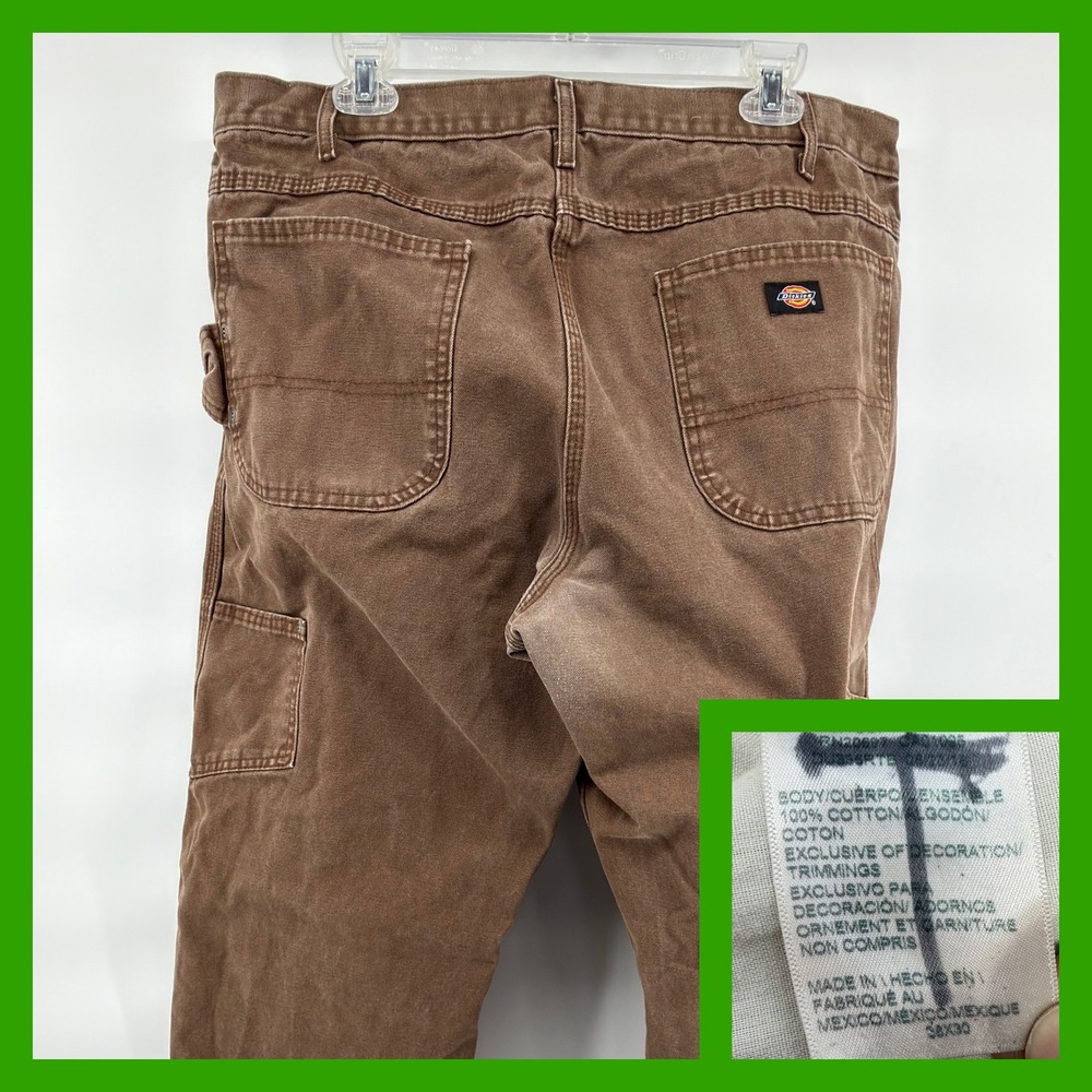 Vintage Dickies Brown Carpenter Pants 38x30 Duck Canvas Workwear Baggy Skate